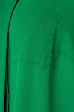 M&Co Womens Green Satin Contrast Panel Shirt><noscript><img width=