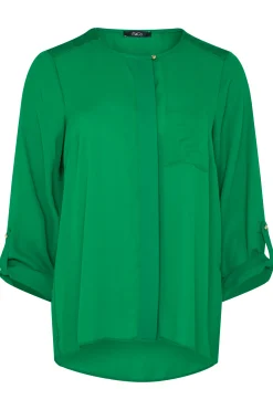 M&Co Womens Green Satin Contrast Panel Shirt><noscript><img width=