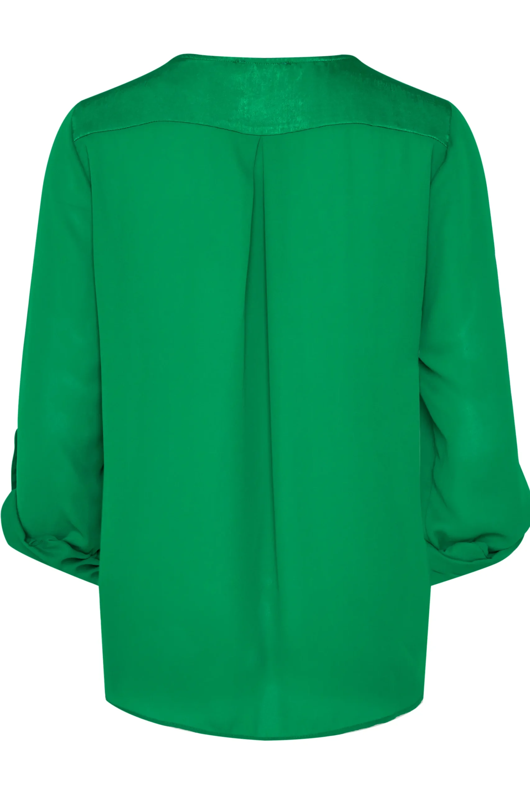 M&Co Womens Green Satin Contrast Panel Shirt>Women Shirts