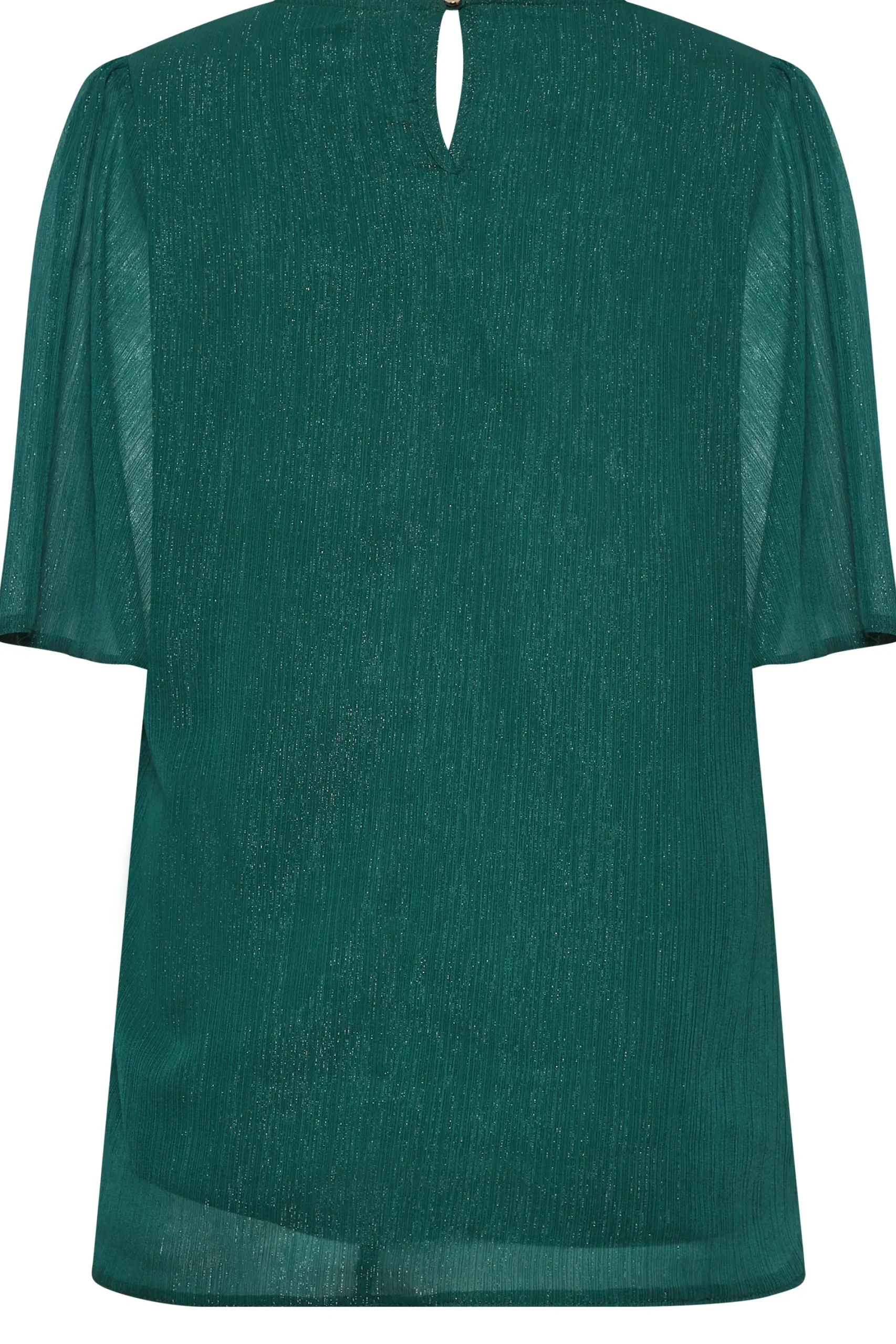 M&Co Womens Green Shimmer Angel Sleeve Blouse>Women Blouses