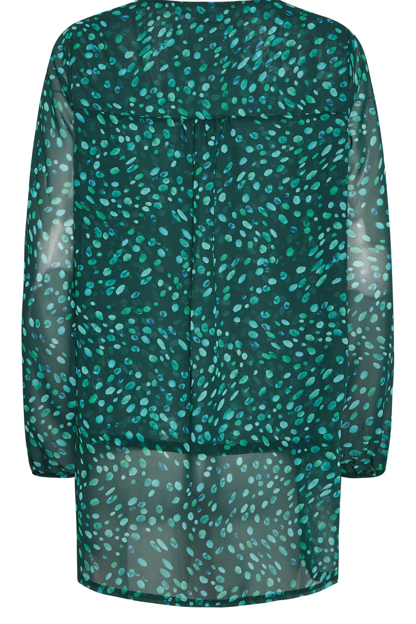 M&Co Womens Green Spot Print Wrap Blouse>Women Long Sleeve Tops
