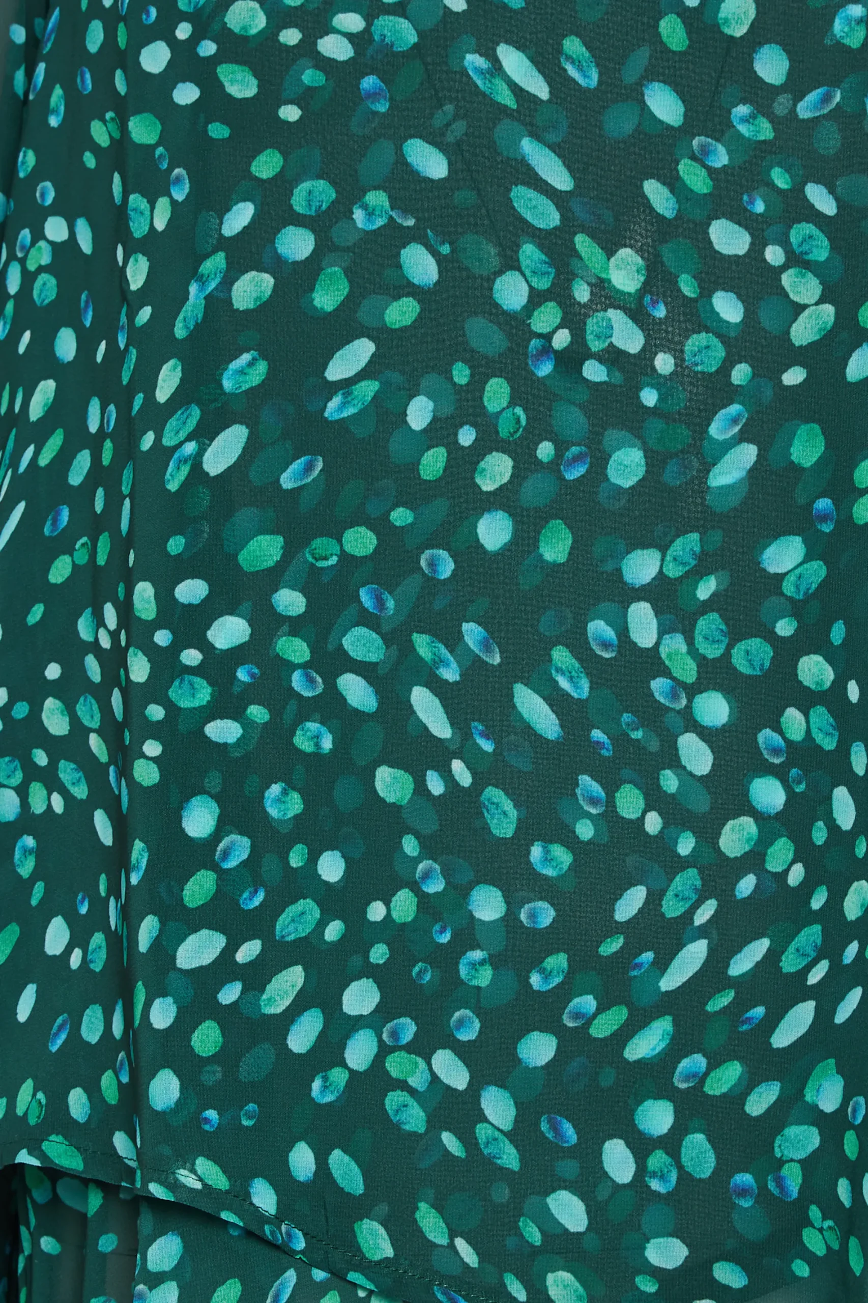 M&Co Womens Green Spot Print Wrap Blouse>Women Long Sleeve Tops