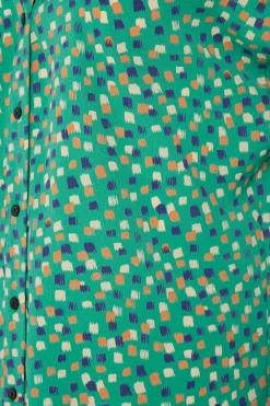 M&Co Womens Green Spot Print V-Neck Blouse><noscript><img width=