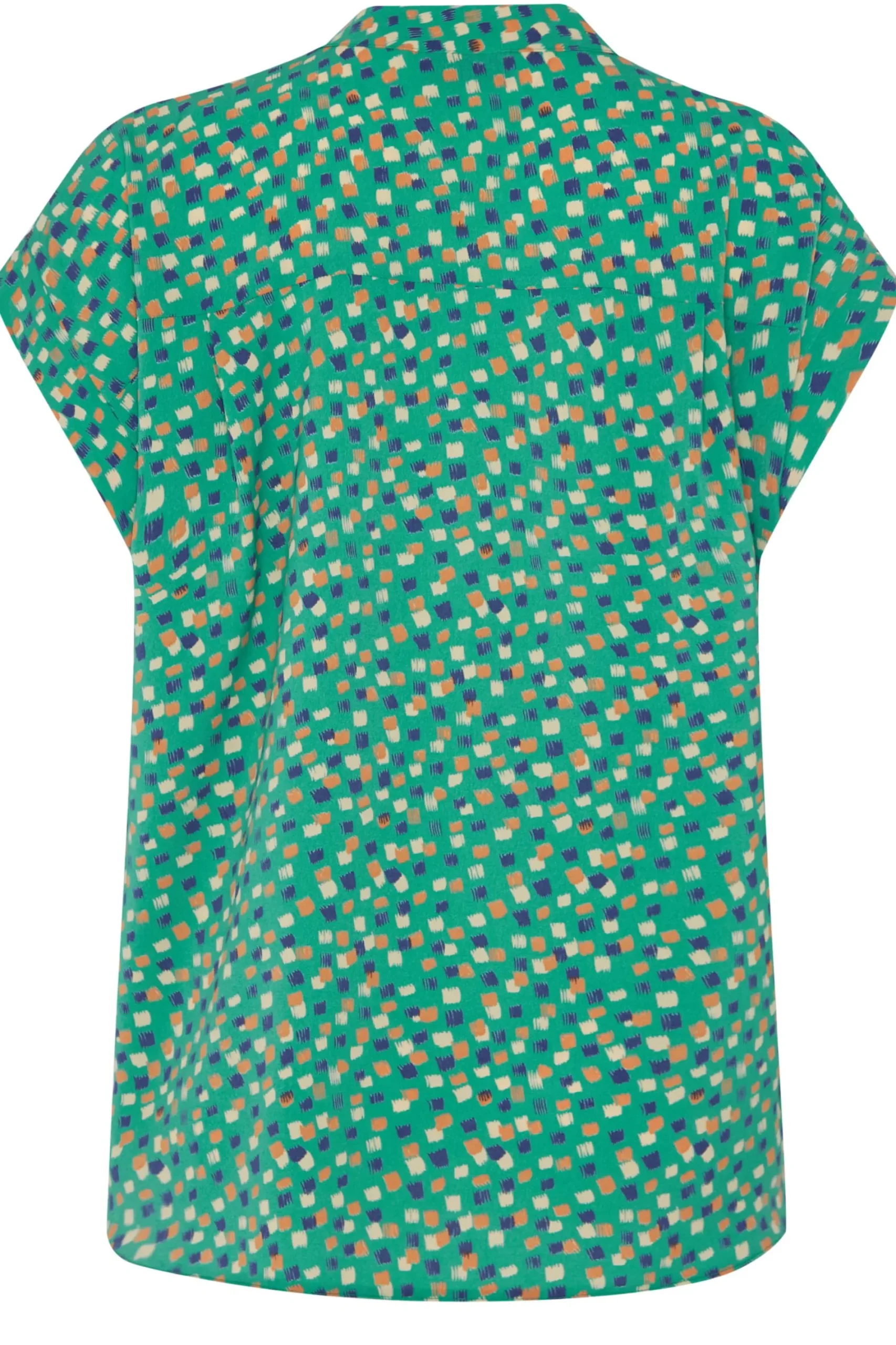 M&Co Womens Green Spot Print V-Neck Blouse>Women Short Sleeve Tops