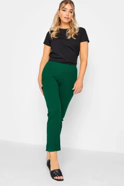 M&Co Womens Green Stretch Tapered Trousers>Women Trousers