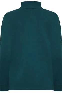 M&Co Womens Green Turtle Neck Long Sleeve Cotton Blend Top><noscript><img width=