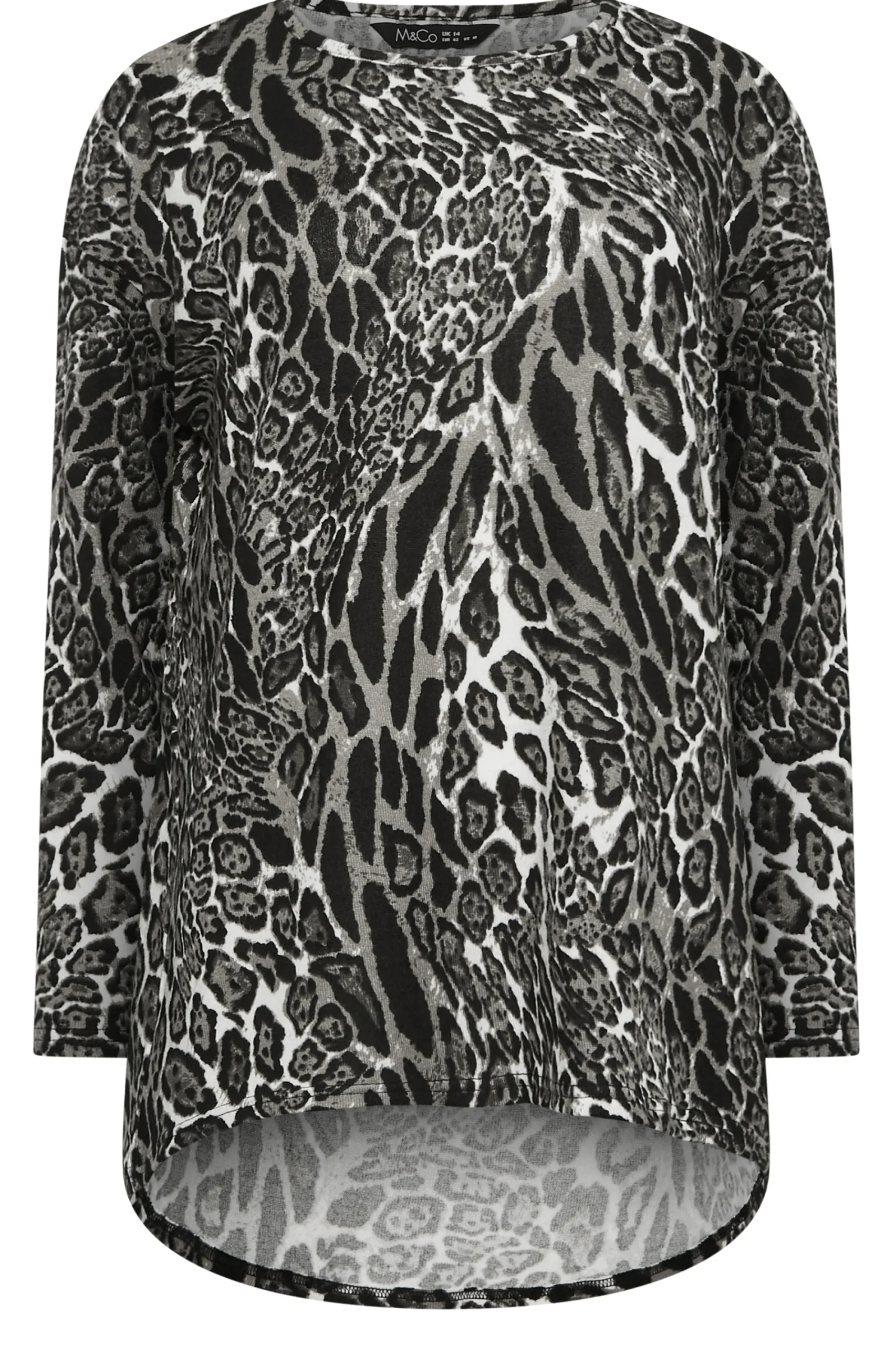 M&Co Womens Grey Animal Print Jumper>Women Long Sleeve Tops