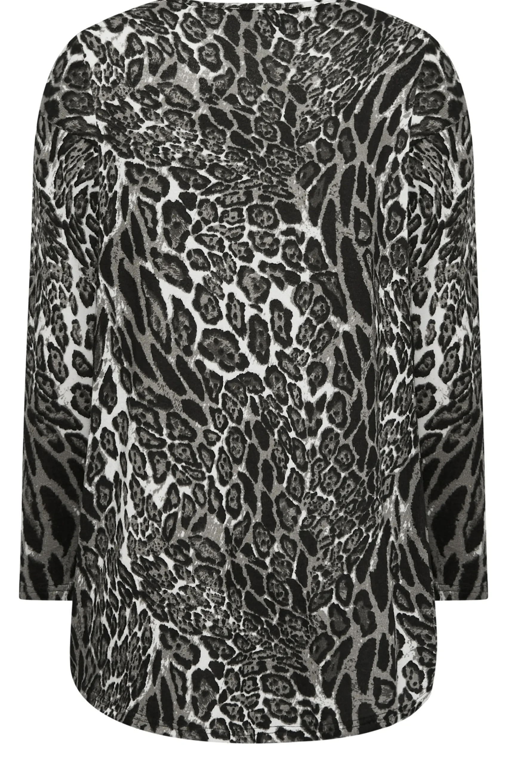 M&Co Womens Grey Animal Print Jumper>Women Long Sleeve Tops