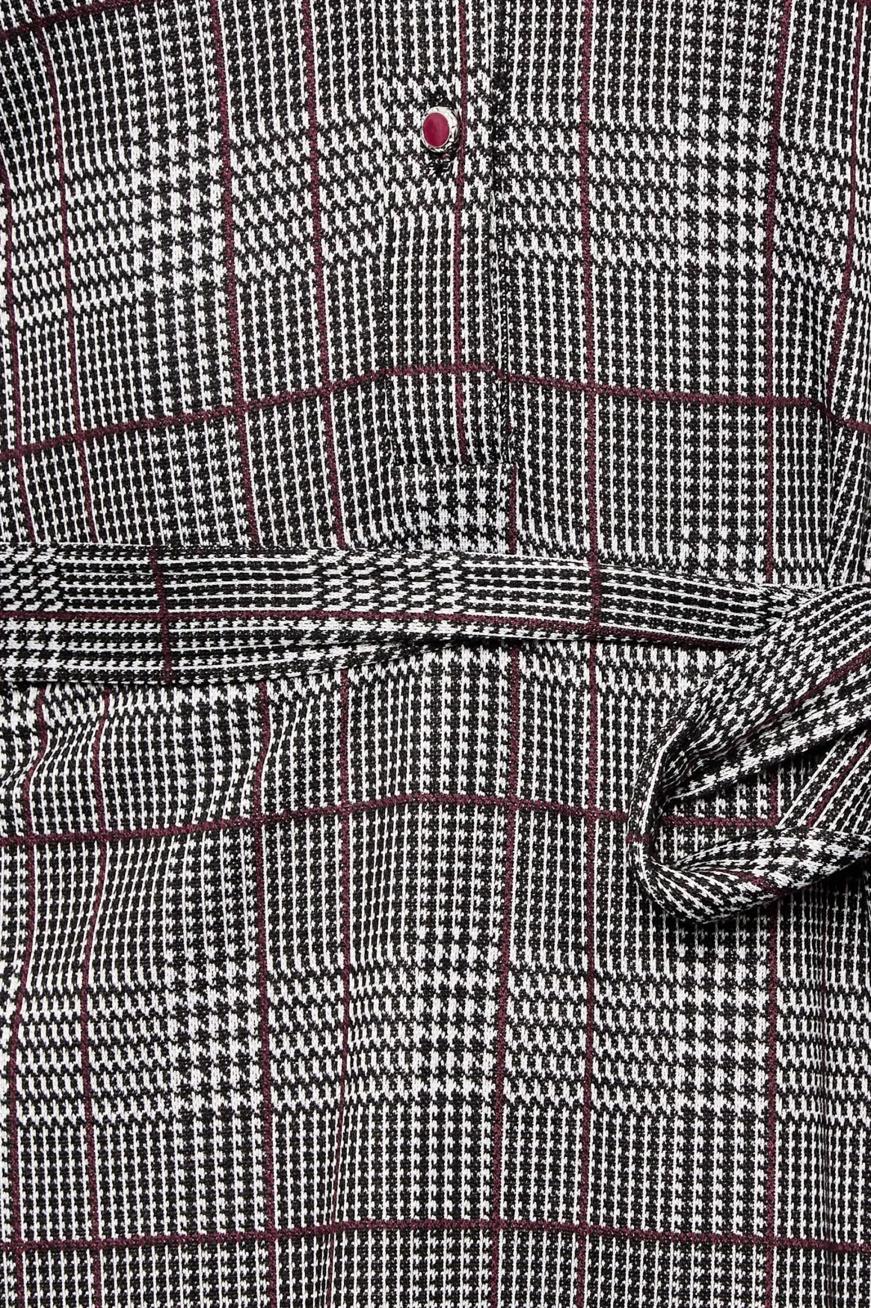 M&Co Womens Grey Check Tie Waist Tunic Dress>Women Shirt Dresses