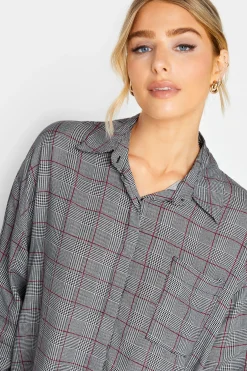 M&Co Womens Grey Check Half Placket Shirt><noscript><img width=