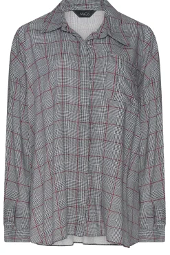 M&Co Womens Grey Check Half Placket Shirt><noscript><img width=