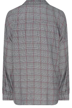 M&Co Womens Grey Check Half Placket Shirt><noscript><img width=