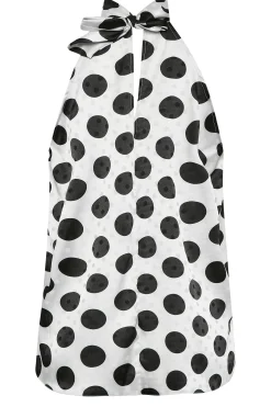 M&Co Womens Grey Spot Print Halterneck Blouse><noscript><img width=