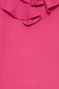 M&Co Womens Hot Pink Frill Front Blouse><noscript><img width=
