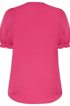 M&Co Womens Hot Pink Frill Front Blouse><noscript><img width=