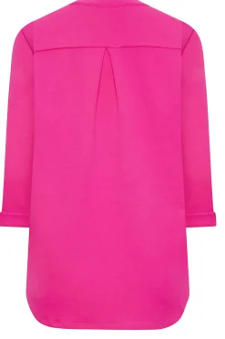 M&Co Womens Hot Pink Half Placket Jersey Shirt><noscript><img width=