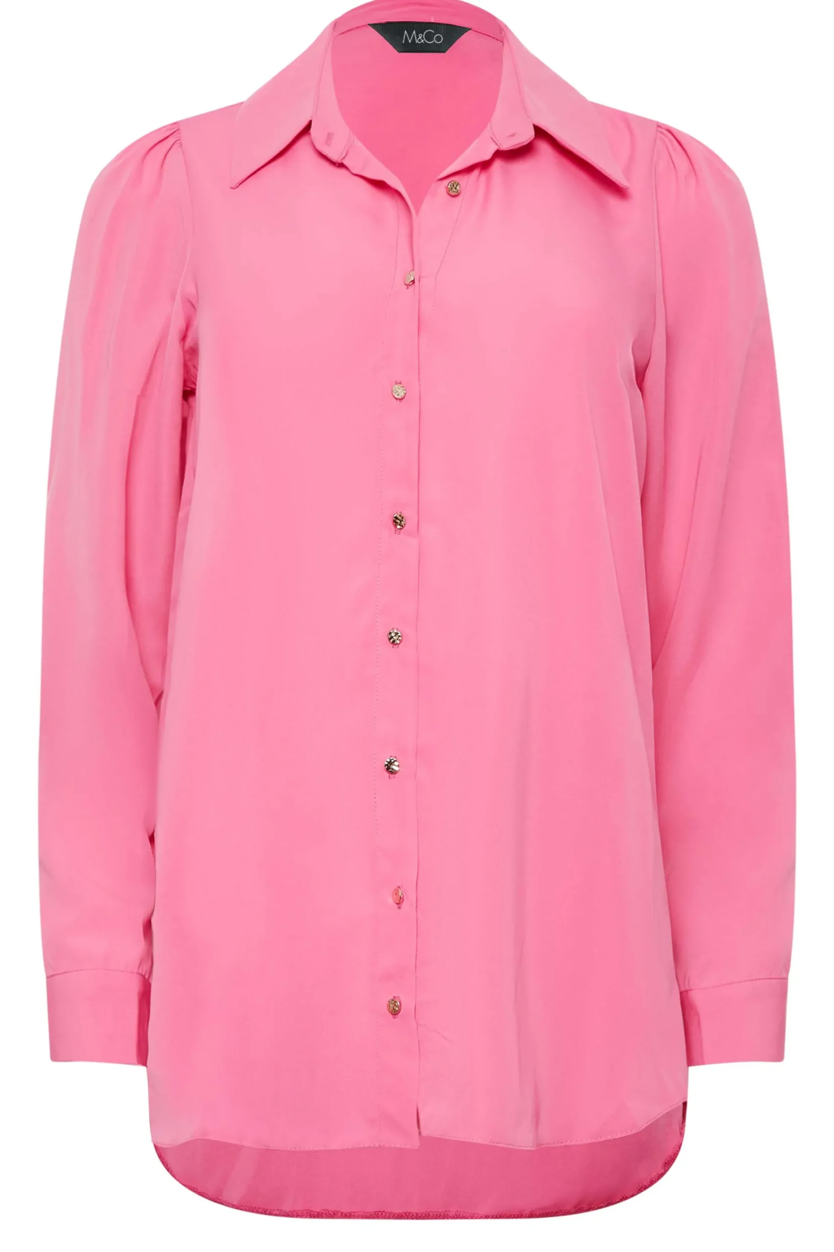 M&Co Womens Hot Pink Tie Waist Tunic Shirt>Women Shirts