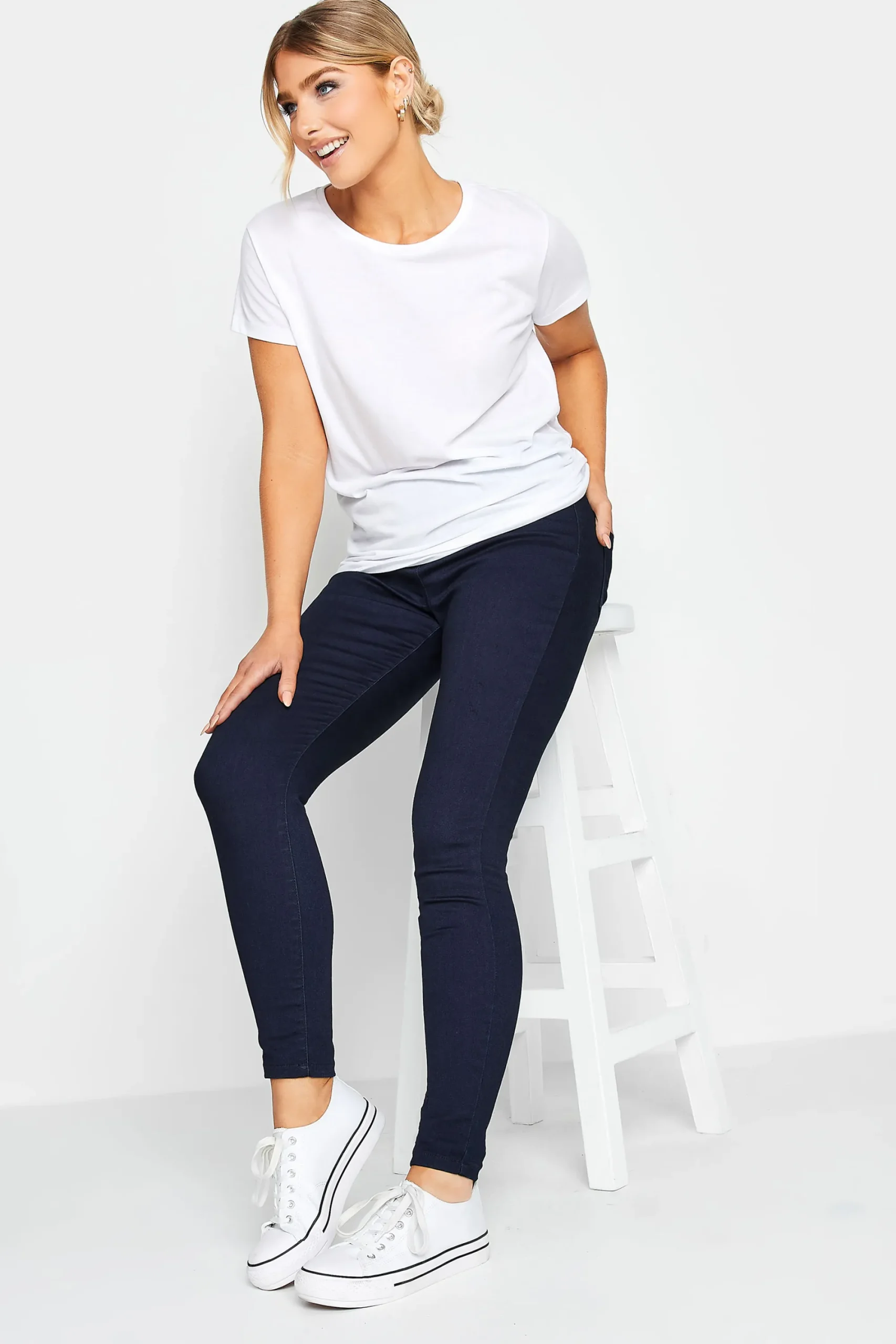 M&Co Womens Indigo Blue Stretch Jeggings>Women Jeans (Hidden)