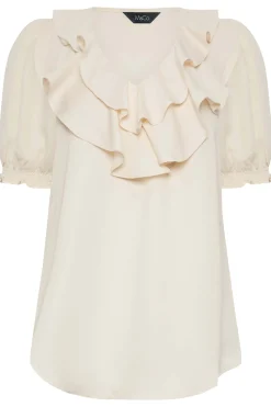 M&Co Womens Ivory White Frill Blouse><noscript><img width=