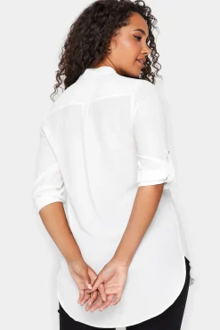 M&Co Womens Ivory White Tab Sleeve Blouse><noscript><img width=