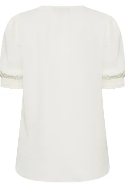 M&Co Womens Ivory White Frill Front Blouse><noscript><img width=