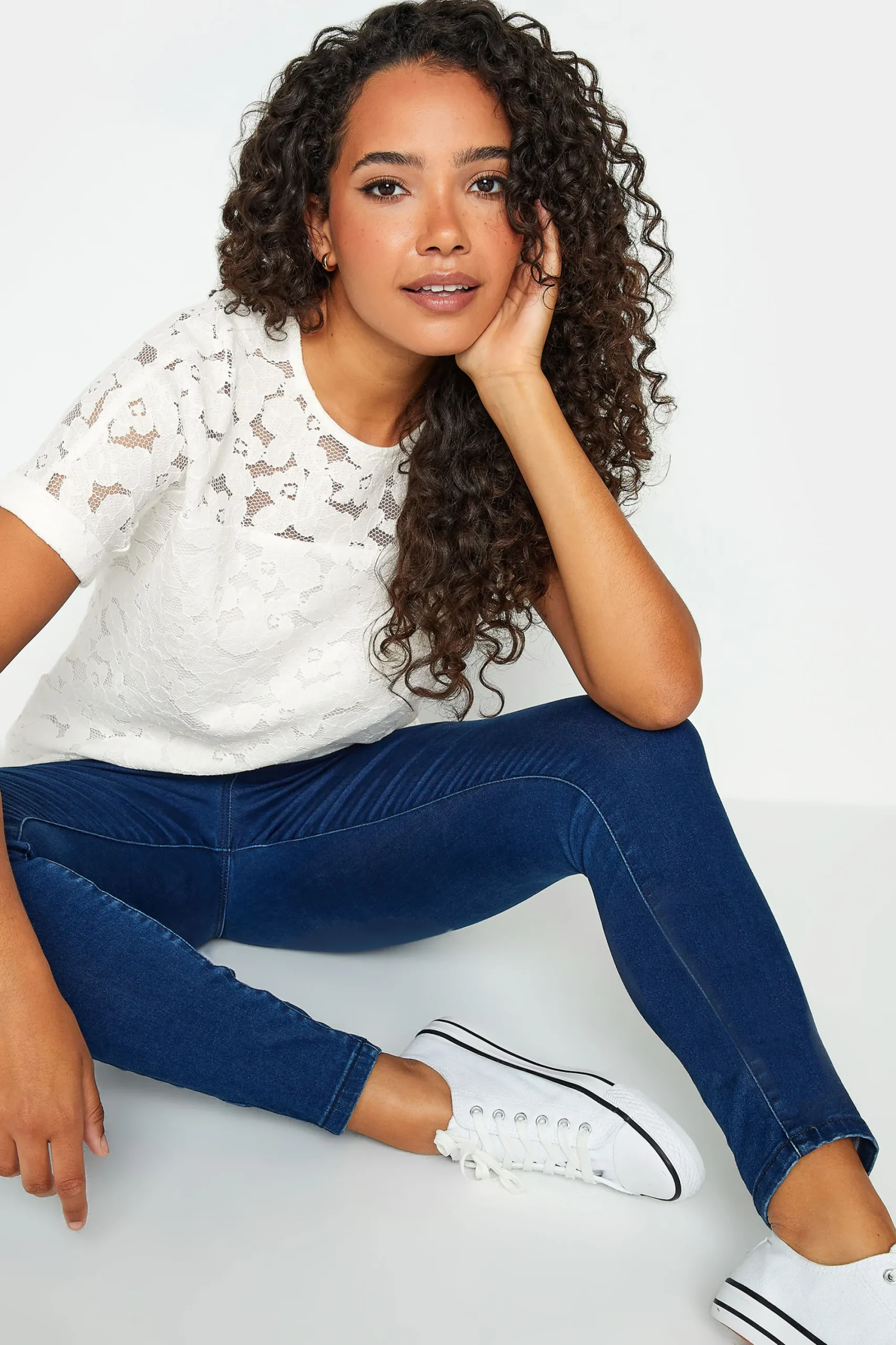 M&Co Womens Ivory White Lace Blouse>Women Blouses