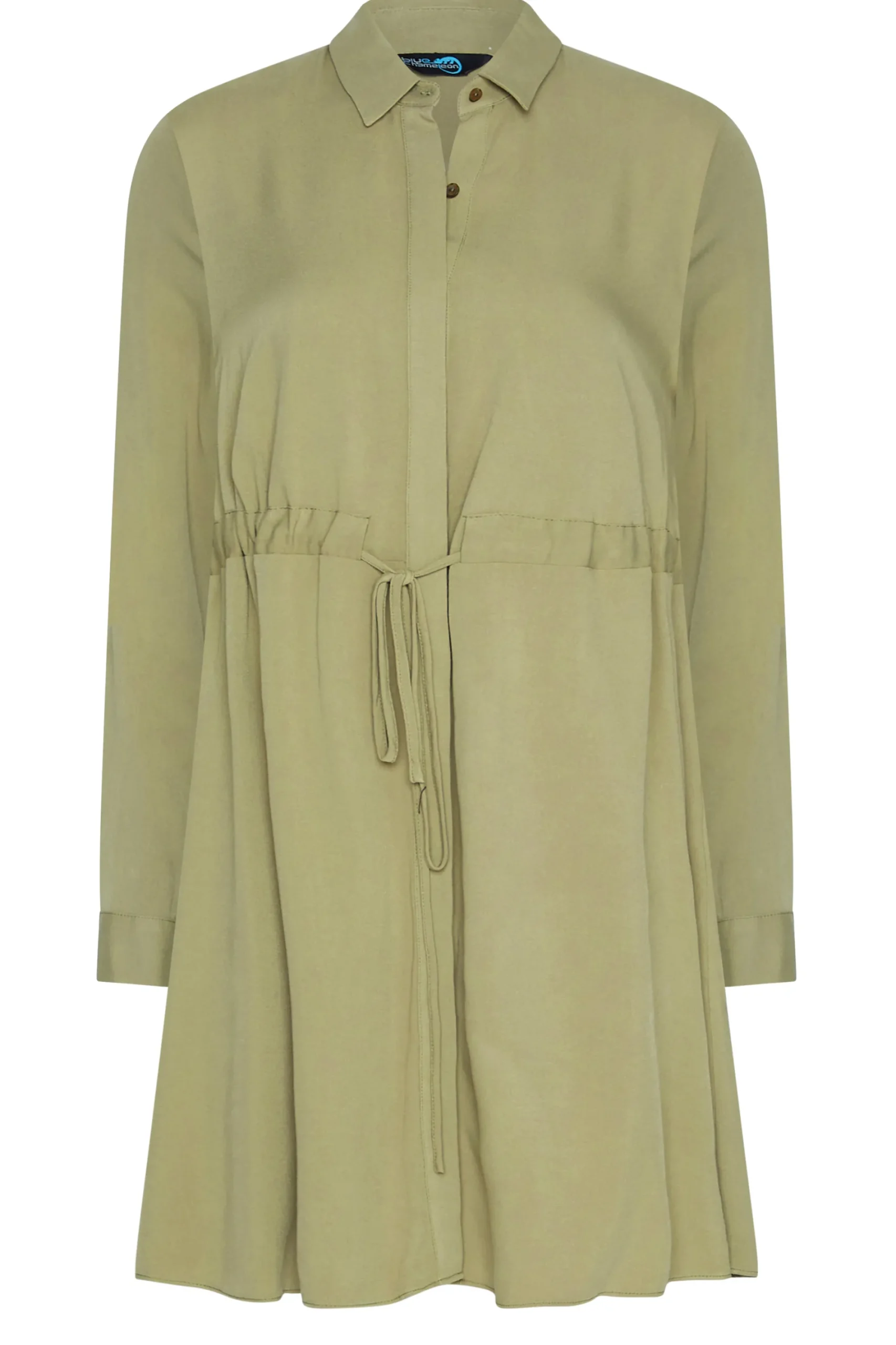 M&Co Womens Khaki Green Tie Waist Tunic Shirt>Women Shirts
