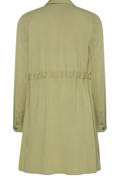 M&Co Womens Khaki Green Tie Waist Tunic Shirt><noscript><img width=