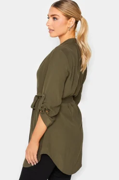 M&Co Womens Khaki Green Tie Waist Blouse><noscript><img width=