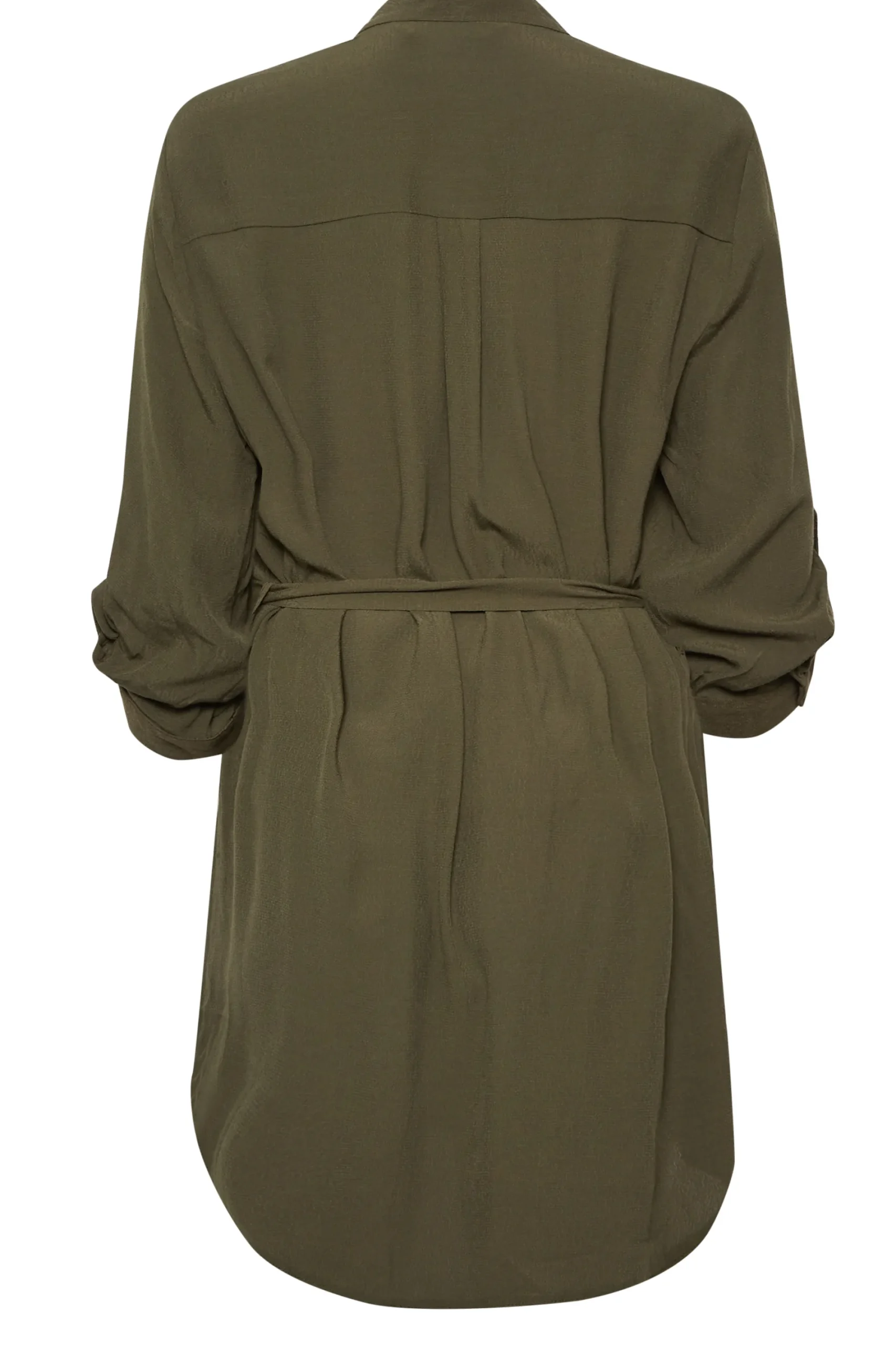 M&Co Womens Khaki Green Tie Waist Blouse>Women Shirts