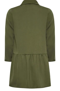 M&Co Womens Khaki Green Frill Hem Shirt><noscript><img width=