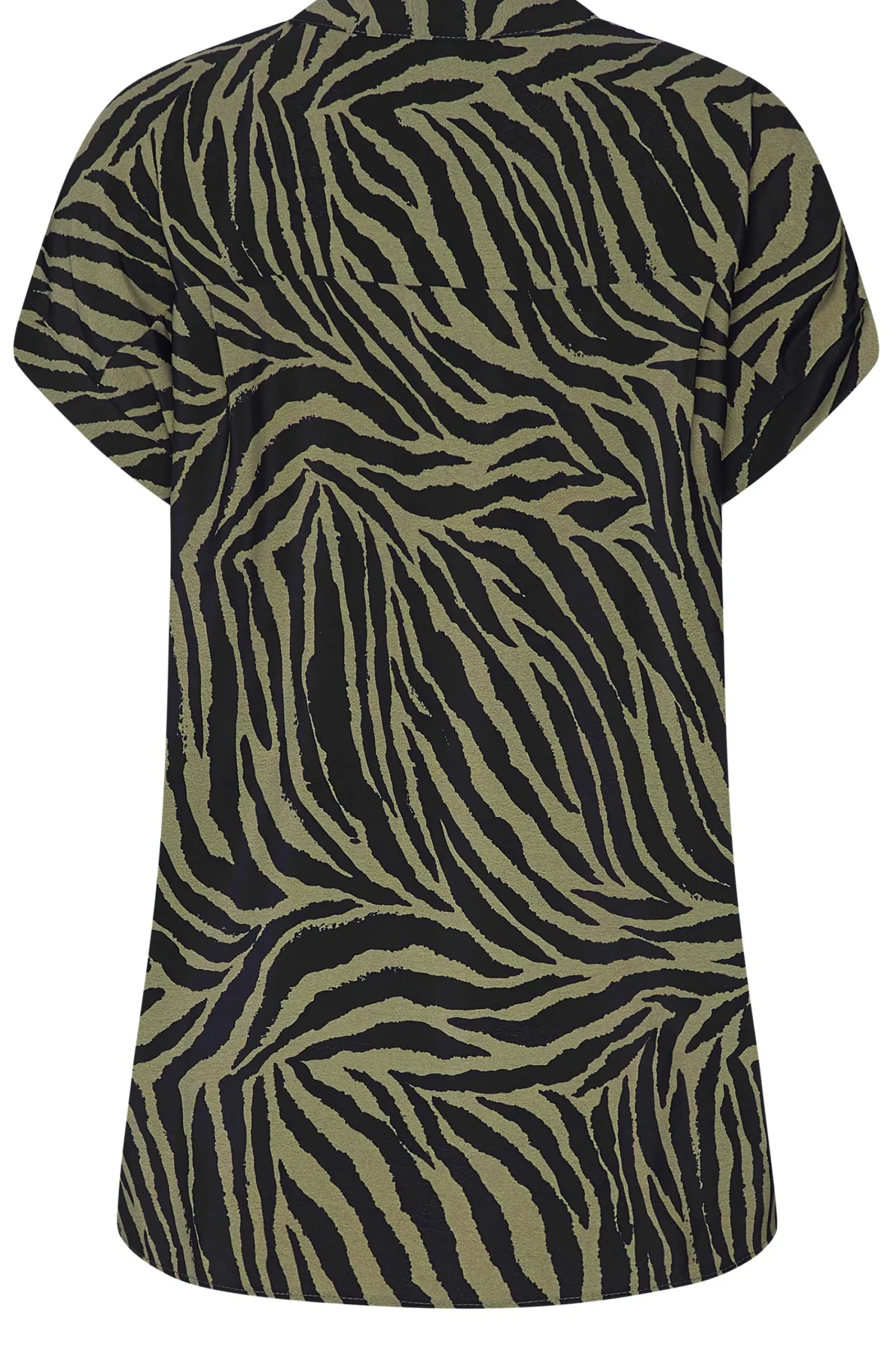 M&Co Womens Khaki Green Zebra Print Shirt>Women Shirts