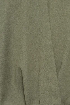 M&Co Womens Khaki Green V-Neck Wrap Blouse><noscript><img width=