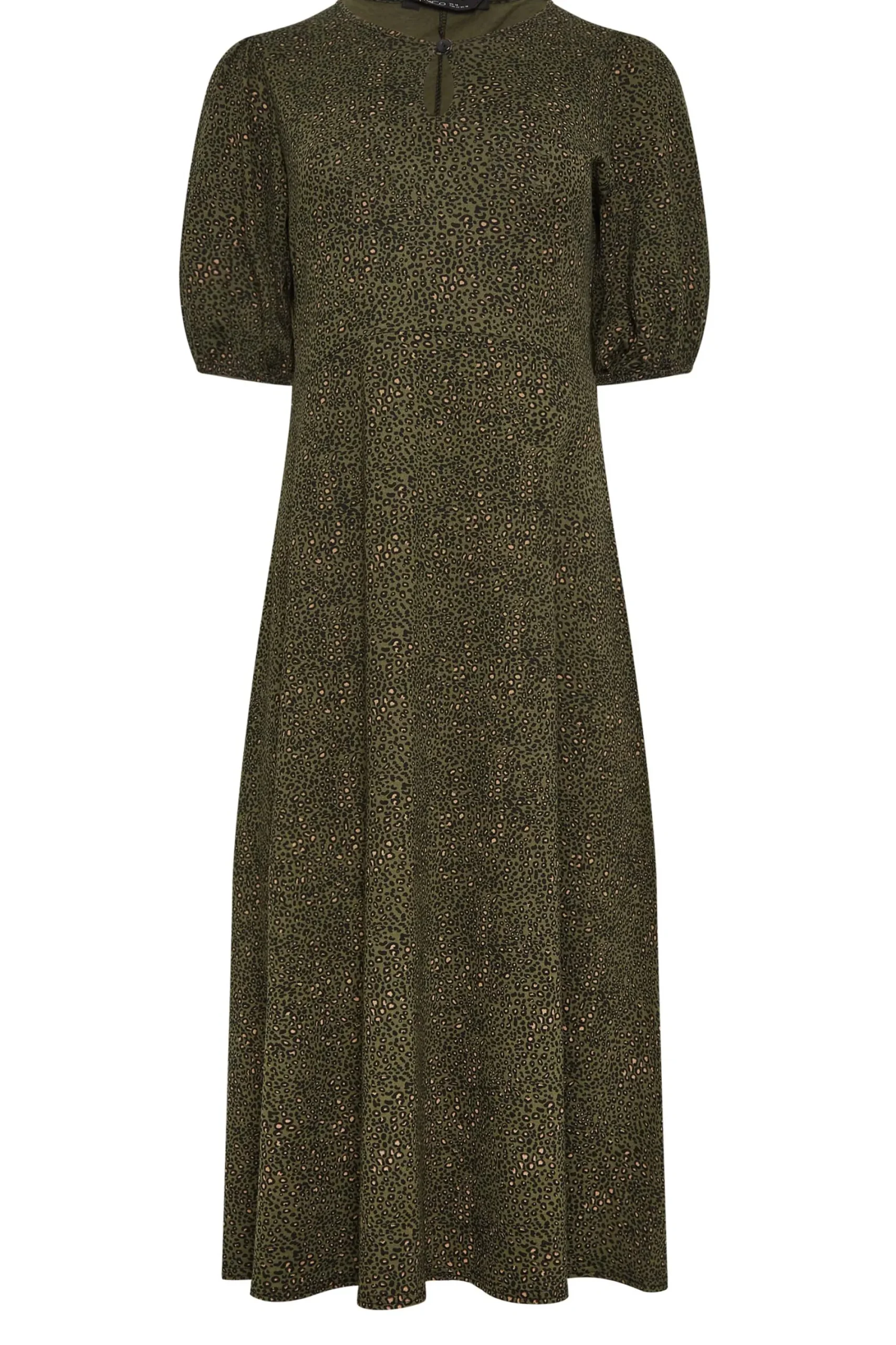 M&Co Womens Khaki Green Animal Markings Keyhole Maxi Dress>Women Maxi Dresses