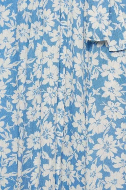 M&Co Womens Light Blue Floral Print Maxi Shirt Dress><noscript><img width=
