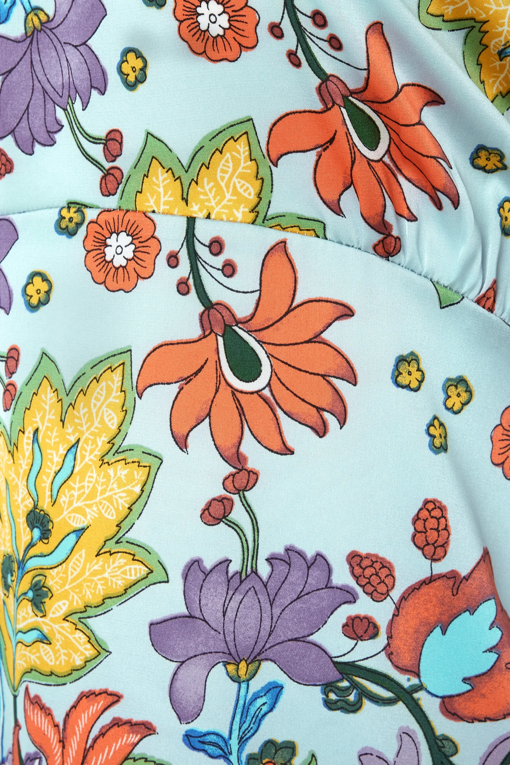 M&Co Womens Light Blue Floral Tie Back Blouse>Women Short Sleeve Tops