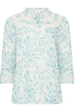 M&Co Womens Light Blue Floral Lace Detail Shirt><noscript><img width=