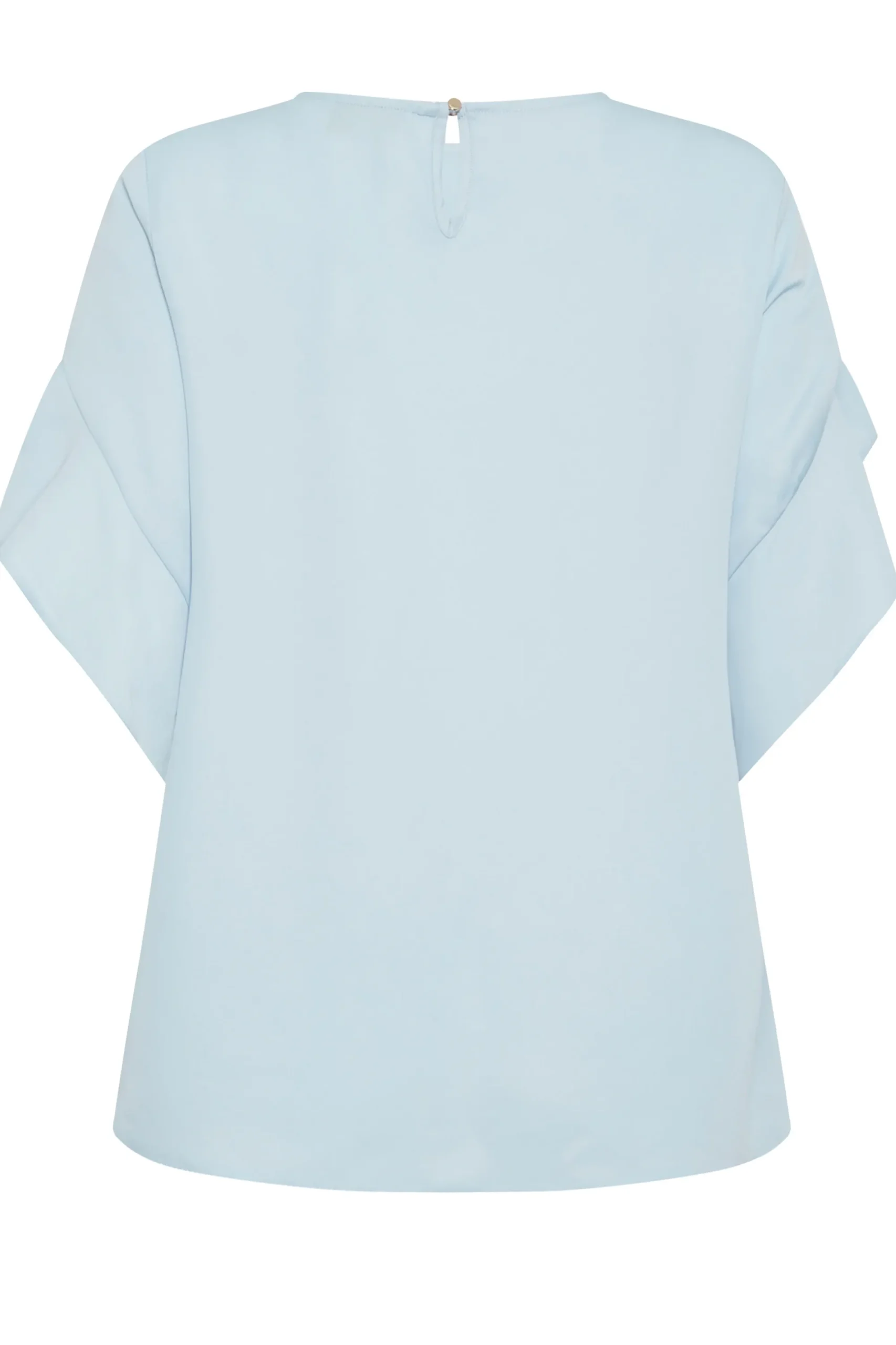 M&Co Womens Light Blue Frill Sleeve Blouse>Women Short Sleeve Tops