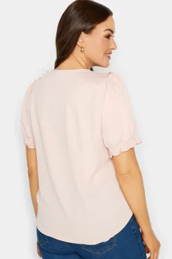 M&Co Womens Light Pink Frill Front Blouse><noscript><img width=