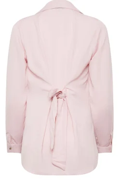 M&Co Womens Light Pink Tie Back Tunic Shirt><noscript><img width=