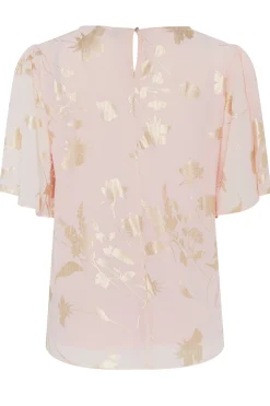 M&Co Womens Light Pink Floral Shimmer Blouse><noscript><img width=