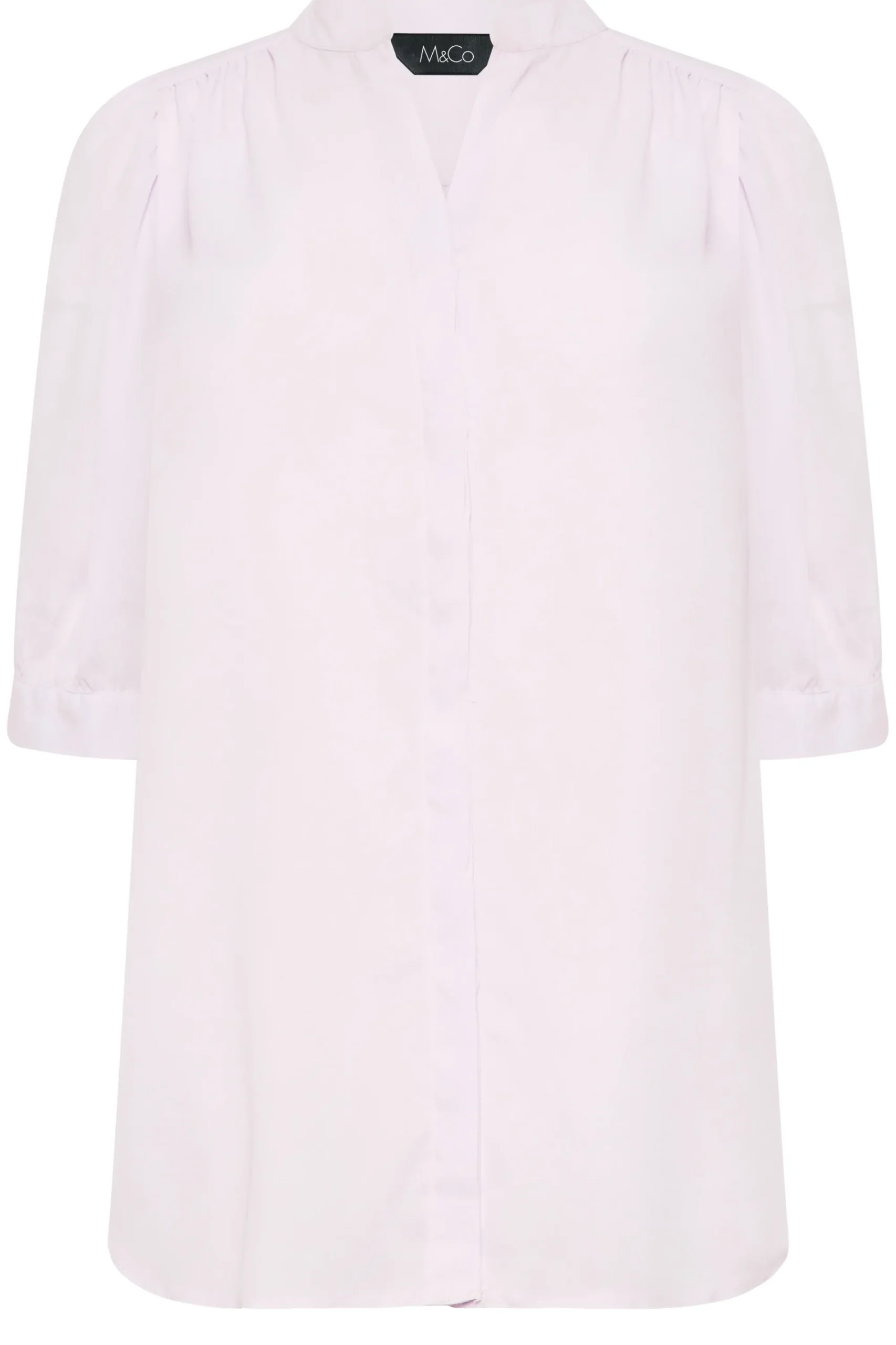M&Co Womens Lilac Purple Button Through Shirt>Women Short Sleeve Tops