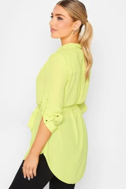 M&Co Womens Lime Green Tie Waist Blouse><noscript><img width=