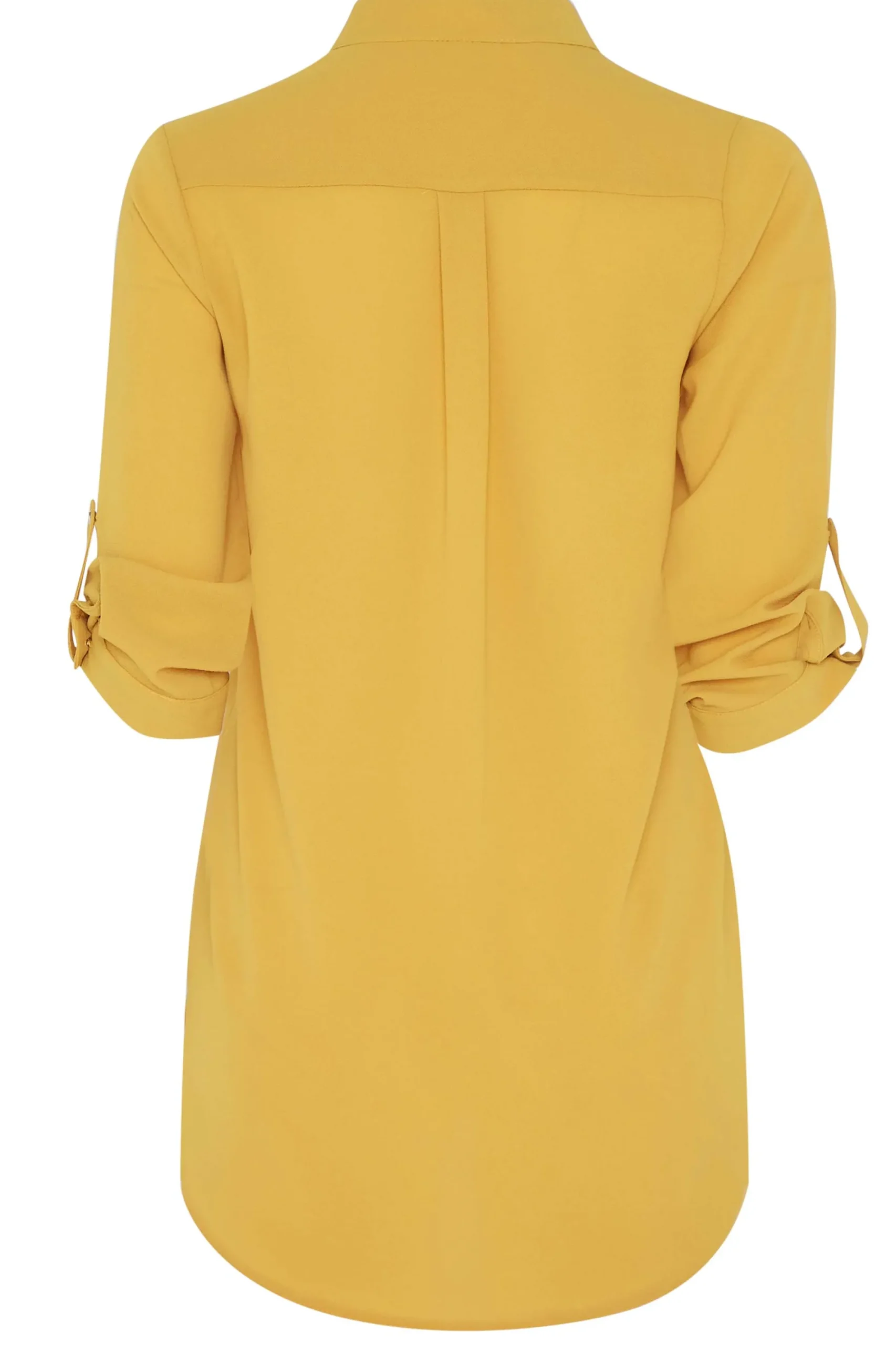 M&Co Womens Mustard Yellow Tab Sleeve Blouse>Women Shirts