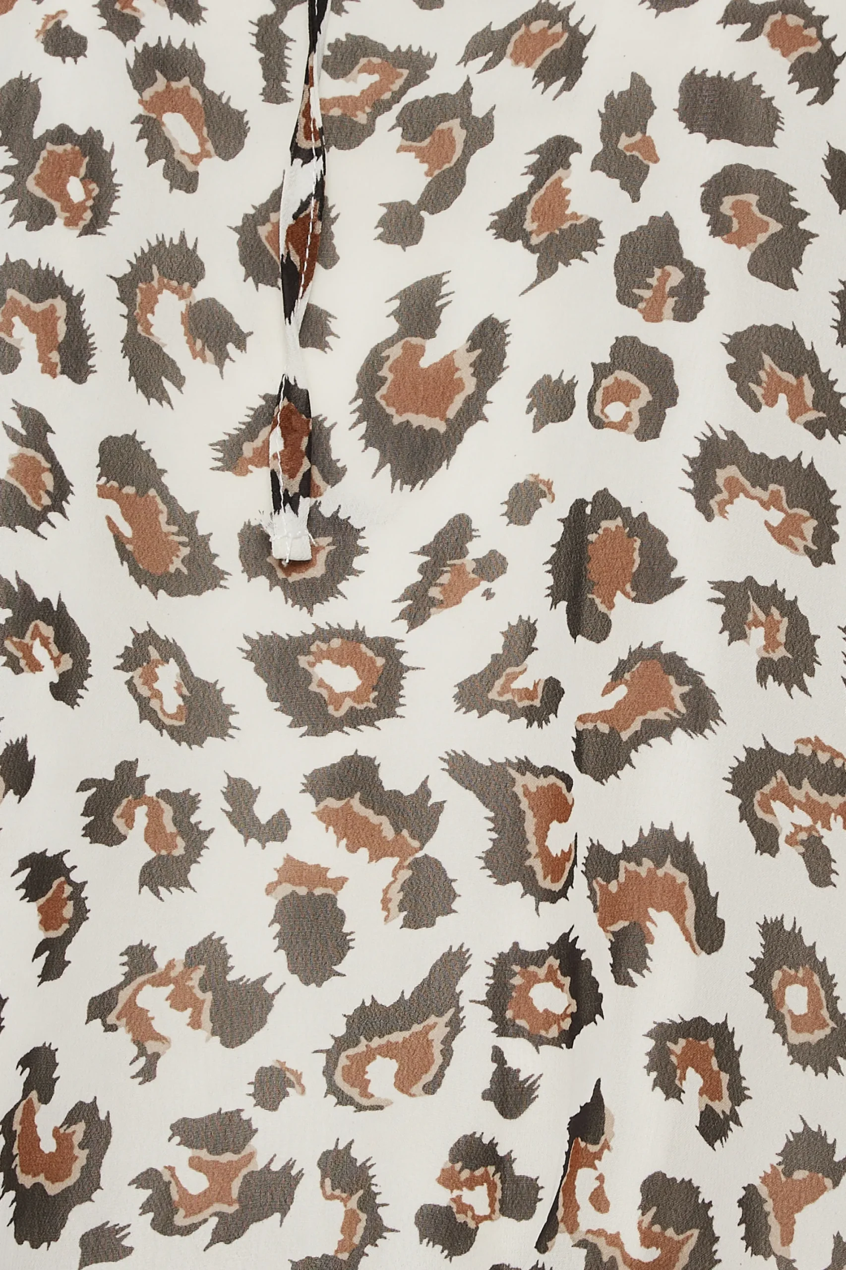 M&Co Womens Natural Brown Animal Print Tie Neck Blouse>Women Blouses