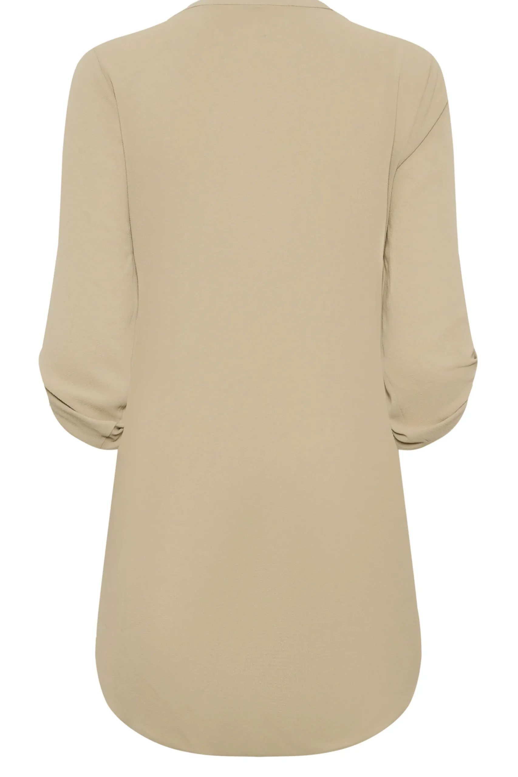 M&Co Womens Natural Brown Long Sleeve Button Blouse>Women Shirts