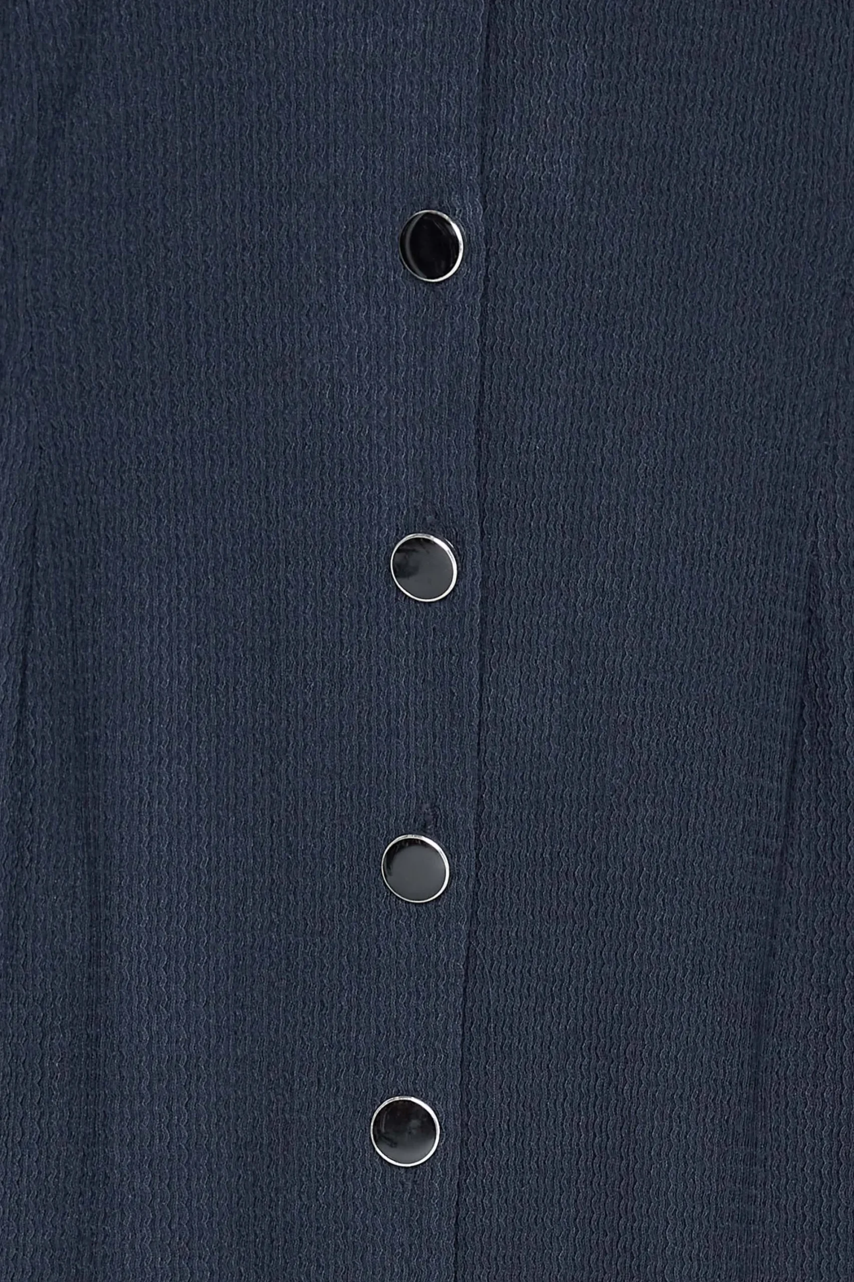 M&Co Womens Navy Blue Textured Button Through Dress>Women Midi Dresses