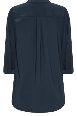 M&Co Womens Navy Blue Half Placket Shirt><noscript><img width=
