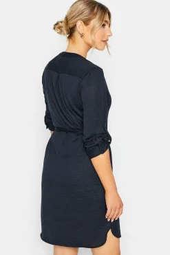 M&Co Womens Navy Blue Tie Waist Tunic Dress><noscript><img width=
