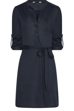 M&Co Womens Navy Blue Tie Waist Tunic Dress><noscript><img width=